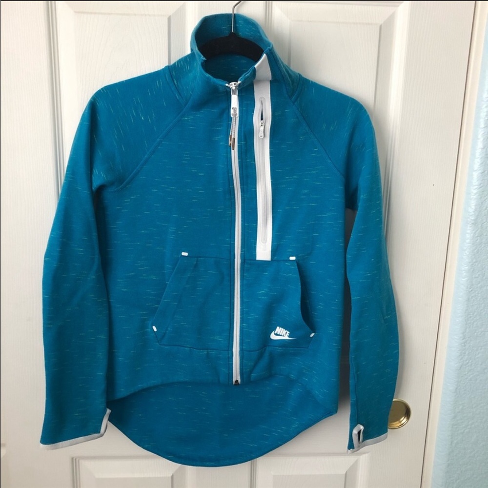 Nike blue white athletic sports zip up jacket